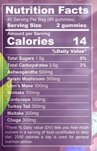 Gomitas de hongos con infusión de vitaminas para adolescentes y adultos Suplementos de Energía del estado de ánimo de enfoque mejorado - Product Image 2