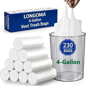 ถุงขยะแบบเสื้อยืด ถุงหิ้ว HDPE ถุงพลาสติกแบบใช้แล้วทิ้งสำหรับซุปเปอร์มาร์เก็ต ร้านขายของชำ และใช้ในครัวเรือน ขายส่ง - Product Image 1