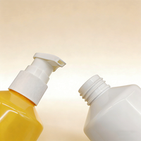 Botol Krim Badan Bulat Berwarna Kuning dengan Tutup Tekan, Botol Gel Mandi Plastik PET Putih, Buatan Cina