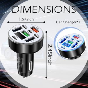 Adaptateur de chargeur de voiture USB C avec affichage de la tension, 8 <span class=keywords><strong>en</strong></span> 1, charge super rapide avec voltmètre pour iPhone, <span class=keywords><strong>iPad</strong></span>, Samsung, nouveau produit - Product Image 3