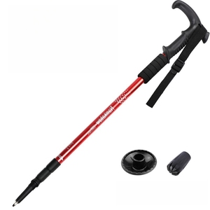 Bastone <span class=keywords><strong>da</strong></span> <span class=keywords><strong>Trekking</strong></span> Telescopico in Lega di Alluminio a 4 Sezioni, 65-135cm, con Impugnatura in Gomma e Punta Antiscivolo per Escursionismo e Camminata - Product Image 4