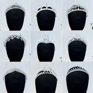 Tiara de Boda nupcial de cristal perla de lujo nueva moda al por mayor accesorios para el cabello de mujer