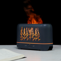 Nouveau diffuseur d'arômes ultrasonique rectangulaire avec effet de flamme LED et brume