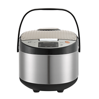 Penanak Nasi Listrik Portabel 2L Smart Household, Aluminium Multifungsi, dengan Gelas Takar, Panci Dalam Anti Lengket, Kontrol Timer Digital
