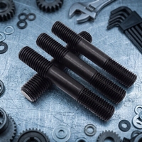 Double-end Carbon Steel Threaded Rod M14-M30 DIN975 Standard Metric Thread Grade 8.8 Black Zinc Plated Finish None Nuts