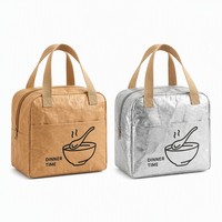 Sac à lunch en papier kraft écologique, isolé, lavable, avec doublure en aluminium, imperméable, anti-graisse, préservant la chaleur, moderne