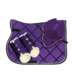 Selle de cheval en améthyste brillante et étincelante, couche intérieure en coton respirant, personnalisable - Product Image 1