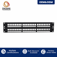 Panneau de brassage modulaire vierge 1U 19 pouces 24/48 ports, non équipé de connecteurs Keystone, pour montage en rack Cat5e Cat6 Cat6A