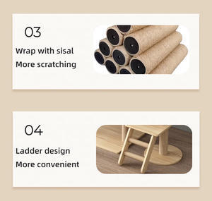 Pohon Kucing Heavy Duty Grosir untuk Kucing Besar, Tiang Garukan Sisal Bertingkat, Tempat Tidur, dan Alas Kayu yang Tahan Lama - Product Image 5