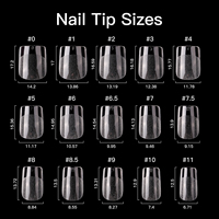 Ventes chaudes, faux ongles complets, semi-mat, ultra-fins, XS, courts, carrés effilés, pointe de gel souple, 510 pièces/boîte