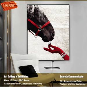 Peintures murales équestres de qualité galerie en gros, impressions sur toile en porcelaine cristalline, <span class=keywords><strong>peinture</strong></span> numérique de chevaux, décoration murale - Product Image 2