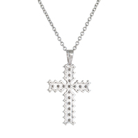 Collier pendentif croix en argent sterling 925 avec pavé complet de moissanite, chaîne de clavicule unisexe de luxe
