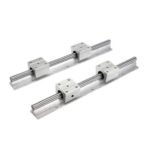 2PCS Trilho Linear 0.78-47 Polegadas SBR Trilho de Guia Linear com 4PCS Haste Guia de Rolamento de Bloco de Slides para DIY Routers CNC Tornos Mills