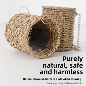 Papegaaienslaapnest Vogelhuisje Hangend Klein Tijgerhuid Xuanfeng Pioenroos Handgeweven Ademend Speciaal bed Voor gebruik op zomerdagen - Product Image 2