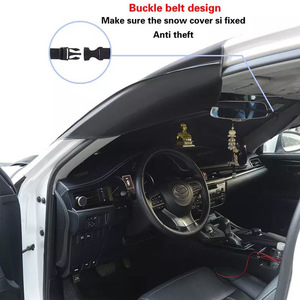 <b>Car</b> Front Windshield Snow Guard Cover 81x59 Inches Silver Polyester Anti UV Heat Waterproof Anti Theft Design - Product Image 2