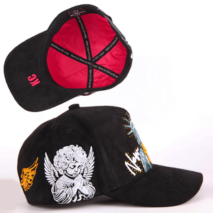 High Quality Satin Lined 3d Sports <strong>Caps</strong> Baseball Hat <strong>for</strong> <strong>Men</strong> Custom logo Cotton Gorras Black Suede Brim 5 Panel Baseball <strong>Cap</strong> - Product Image 1
