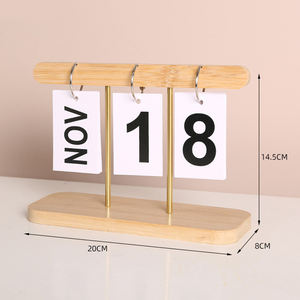 Ornamen kalender logam, ornamen kalender Modern kreatif kayu sederhana untuk rumah kamar tidur restoran kantor Desktop gaya - Product Image 4