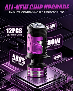 H4 Lens Headlights 170W 20000LM Auto <b>Lamp</b> Mini Lens LED 9003 HIB2 Bulbs <b>Car</b> Motorcycle Dual Projector Len LED Automotive 12V - Product Image 6