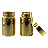Flacon de luxe en plastique doré pour pilules et médicaments, contenants pharmaceutiques pour capsules, pots de compléments de santé, 80 ml, 120 ml, 150 ml
