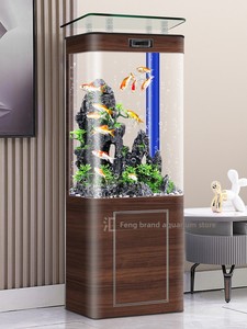 床置き型水換え不要自己循環ガラス水槽底面フィルター酸素ポンプ加熱機能付きリビングルーム用熱帯魚水槽 - Product Image 1