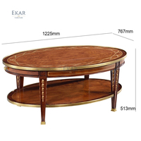 Ensemble de tables basses doubles vintage: Tables classiques rondes et rectangulaires en bois