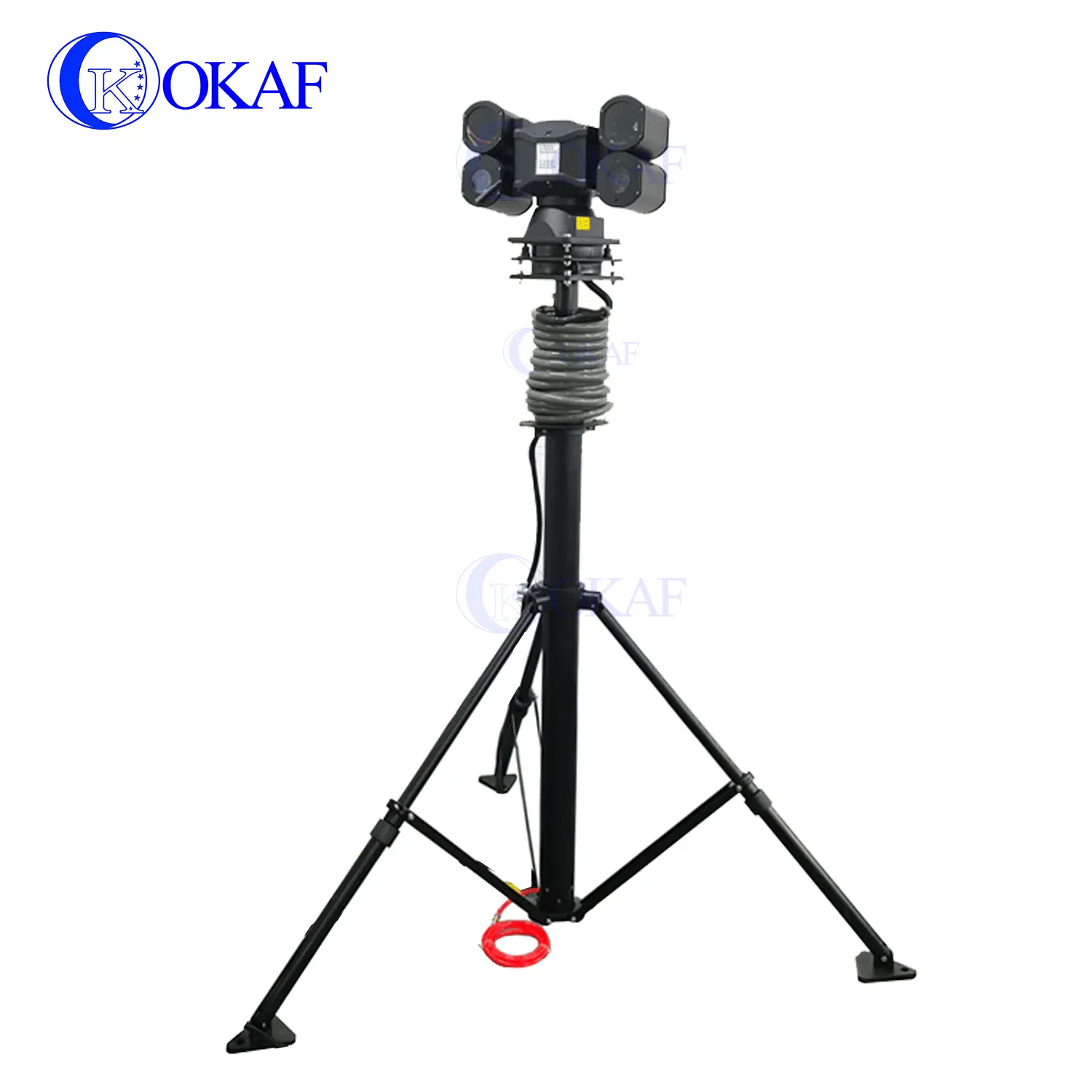 פנאומטי נייד CCTV תורן מוט 5m אלומיניום סגסוגת חצובה טלסקופית אנטנת תורן עבור PTZ מצלמה