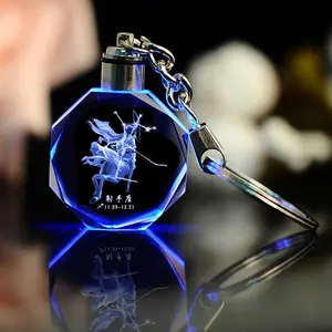 Honor Of Crystal Keychain 3d Laser Hot Selling Crystal Key Rings Crystal Gift Souvenir