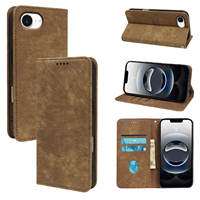 Nouvelle Housse Étui Portefeuille en Cuir PU à Design Simple pour iPhone 16 (Nouveaux Modèles), iPhone 17 Pro Max, 15, 11, 12, 8, 7, 6 Plus, XS, XR, X