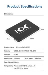 2.5 Inch SATA3 Solid State Drive 512GB 1TB <b>2TB</b> High-Speed Read 530MB/s Write 500MB/s for Tablets Security Systems 2.5 Inch SATA3 - Product Image 6