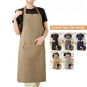 Tạp Dề Đầu Bếp Chống Nước Cho Nam Tạp Dề Phục Vụ Bàn Bằng Vải Bố Có Túi Tạp Dề Yếm Chống Nước Kaki - Product Image 1