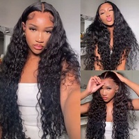 Wig 180% "depan penuh renda grosir Wig gelombang air Frontal 13x4 Wig rambut mentah rambut manusia renda depan rambut Brazilian