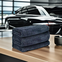 Serviettes de séchage en microfibre à double boucle torsadée sans bord pour le nettoyage et l'entretien des voitures, 1200 g/m²