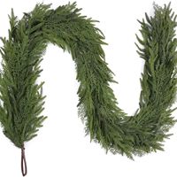 Hochwertige Norfolk-Kiefer Zeder Weihnachtsgirlande Weiche Künstliche Zypresse Eukalyptus Girlande Kranz für Kamin Tisch Heimdekoration