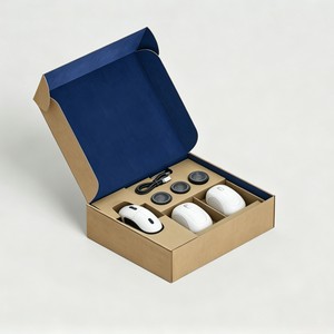 Customized Branded Biodegradable Lid Base <b>Box</b> with Matt Lamination and Sponge Liner for <b>Game</b> Mousepad Packaging - Product Image 1