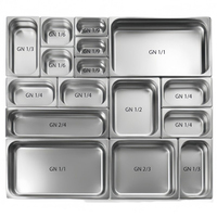 Perforierte Gastro norm pfanne Edelstahl-Gastro norm behälter mit Deckel 65mm 100mm 150mm Gn-Pfannen in Lebensmittel qualität