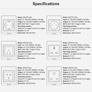 Avatto-prise murale intelligente WiFi Tuya, étanche, US/UK/DE/<span class=keywords><strong>FR</strong></span>/AU/ZA, application sans fil, télécommande vocale, domotique - Product Image 6