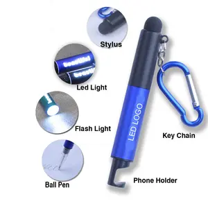 High Quality Promotional Gift LED Light Up Touch Screen Pen Custom Laser Logo Stylus Ballpoint Pen