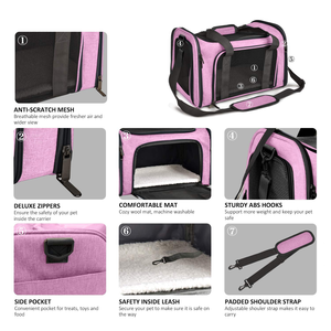Sac de transport portable pour animaux de compagnie, confortable et respirant, pour voyages en extérieur, cage pour chat et chien, sac de transport pour animaux de compagnie pour avion - Product Image 3