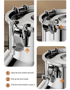 Baril scellé en acier inoxydable de qualité alimentaire pour le stockage et le transport d'huile, de lait, de thé, de vin, seau extra épais, boîte à riz domestique - Product Image 5