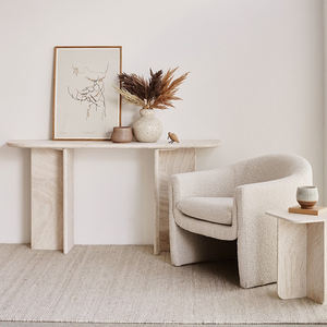Table console en pierre pour couloir, entrée, coin, centre, table console moderne de luxe en marbre travertin - Product Image 2