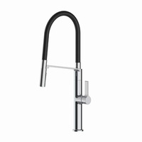 Robinet de cuisine moderne et épuré avec douchette extractible, rotation à 360°, monotrou, avec cartouche céramique, monocommande, haut de gamme