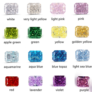 Gemme di Zirconia Cubica Sintetica di Grado 7A, Taglio Ottagonale Ghiaccio Frantumato Multicolore, Diamanti ad Alto Contenuto di Carbonio, Taglio Fiore di Ghiaccio Rettangolare - Product Image 3