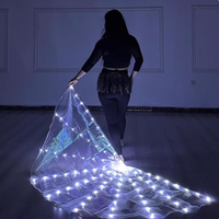 Drapeaux LED de danse du ventre, drapeau lumineux en demi-cercle pour la danse de louange, accessoires de scène pour spectacles, bars, clubs et festivals