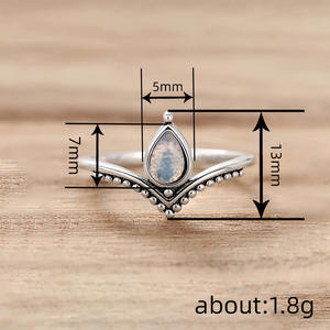 Ciondolo T0933 in Pietra di Luna con Montatura in Argento 925, Stile Bohémien, Unisex, per Uso Quotidiano - Product Image 4