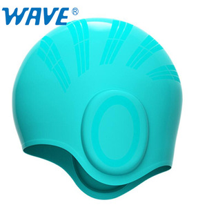 <b>Wave</b> Silicone Ear Protection Swimming <b>Cap</b> For Adults Waterproof Swim Hat - Product Image 1
