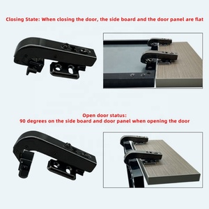 Bisagra hidráulica de 180 grados para puerta de gabinete de esquina con cierre suave, marco de aluminio de 90 grados para baño, cocina, hotel - Product Image 3