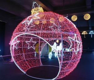 Bola de Luz Decorativa para Exteriores, <span class=keywords><strong>Bolas</strong></span> Grandes Iluminadas para Decoración Navideña, Adornos Luminosos para Exhibiciones Comerciales - Product Image 4