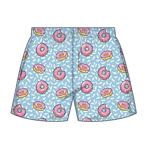 定制印花甜甜圈游泳短裤自有品牌泳裤沙滩男士