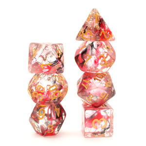 <span class=keywords><strong>Dados</strong></span> de Acrílico de Fábrica, 7 Piezas, 16 mm, Poliedricos, Rojo y Negro, <span class=keywords><strong>Dados</strong></span> de Resina Personalizados de 10 mm con Piezas Reflectantes Láser - Product Image 3