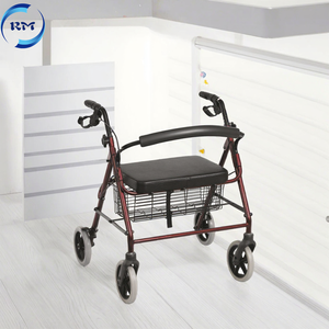 Déambulateur à roulettes avec sièges, aide à la marche portable pour adultes, équipements de rééducation - Product Image 3